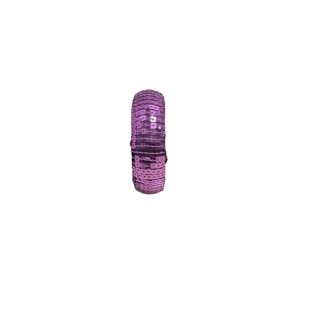 Sequin Embellished Womens Fashion Bangle Bracelet Purple Sparkle Statement Jewel